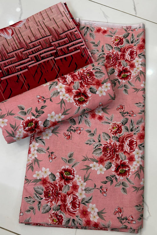Floral Unstitched Casual Wear All Over 3 Piece Collection