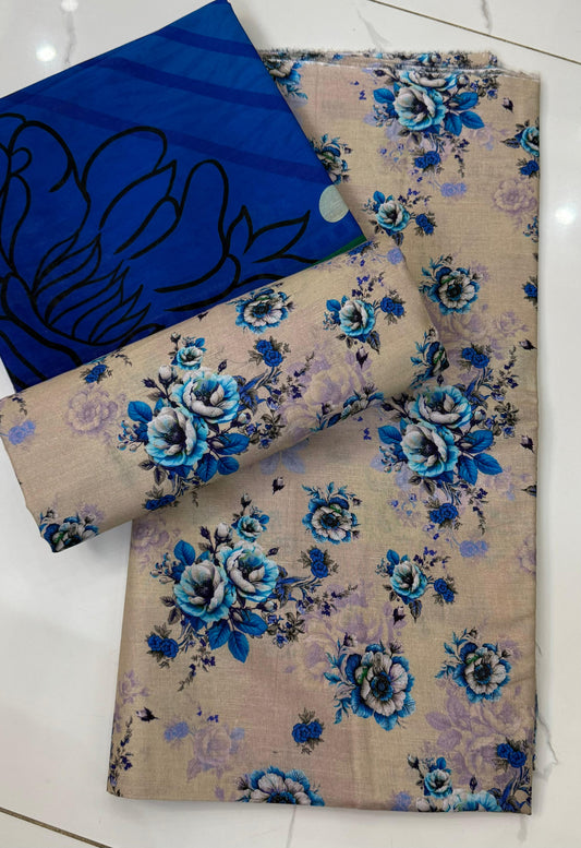 Floral Unstitched Casual Wear All Over 3 Piece Collection
