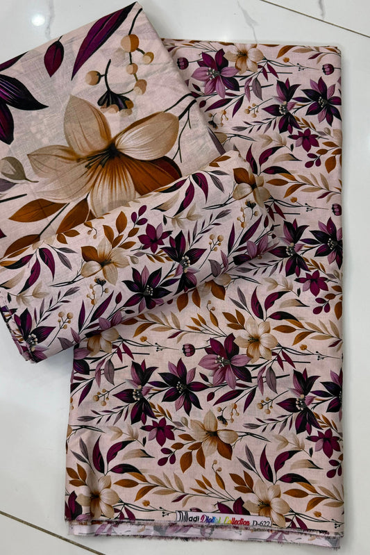 Floral Unstitched Casual Wear All Over 3 Piece Collection