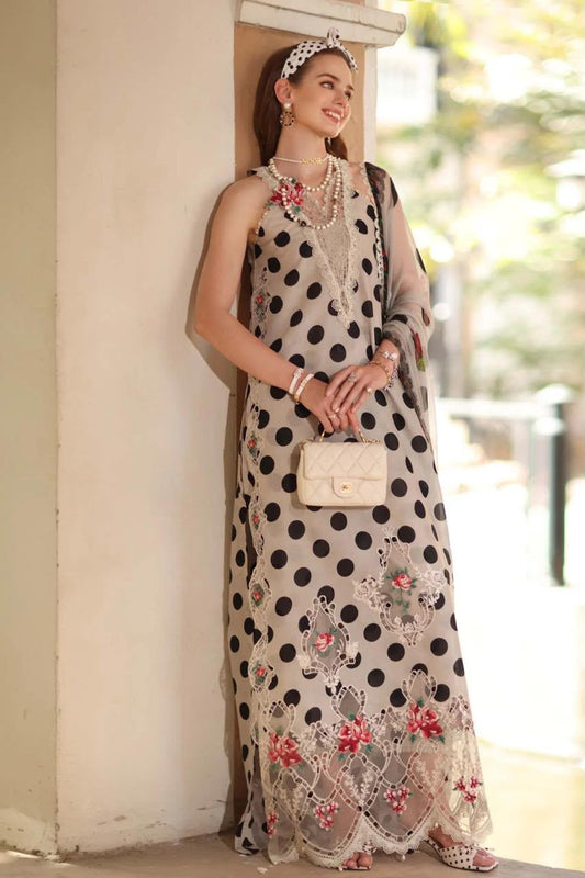 Noor By Sadia Polka Dots Luxury Embroidered 3 piece suit