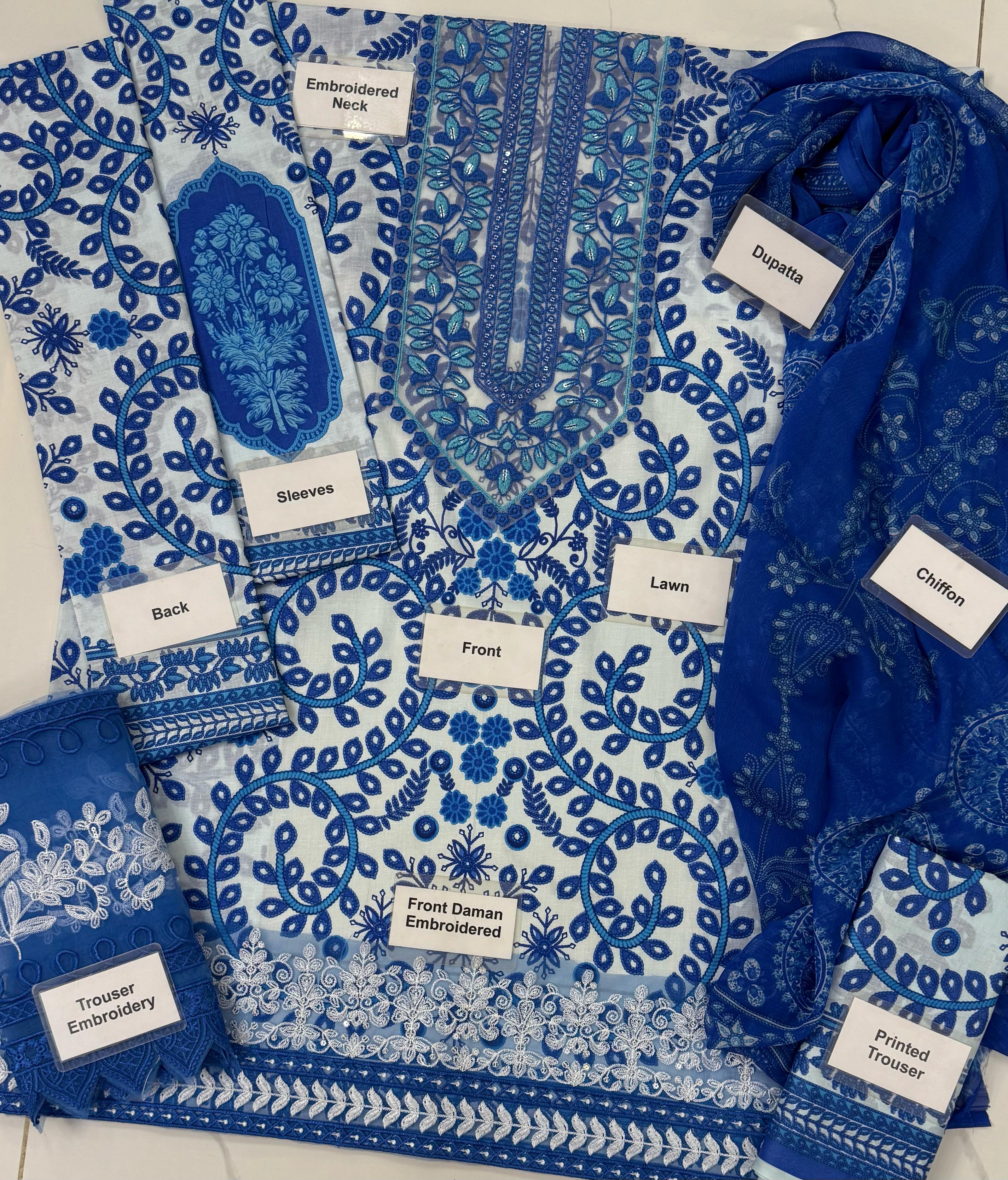 Unstitched 3 Piece Lawn MPT-2504B