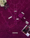 Azure Plum Chiffon Embroidered Unstitched 3 Piece Suit