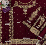 Aneela's Chiffon Embroidered Unstitched 3-Piece Suit