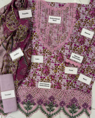 Unstitched 3 Piece Embroidered Lawn MPT-2207B