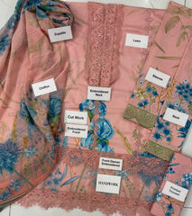 Unstitched Lawn Embroidered 3 Piece MPT2502-A