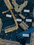 Asim Jofa Green Chiffon 3 Piece Suit