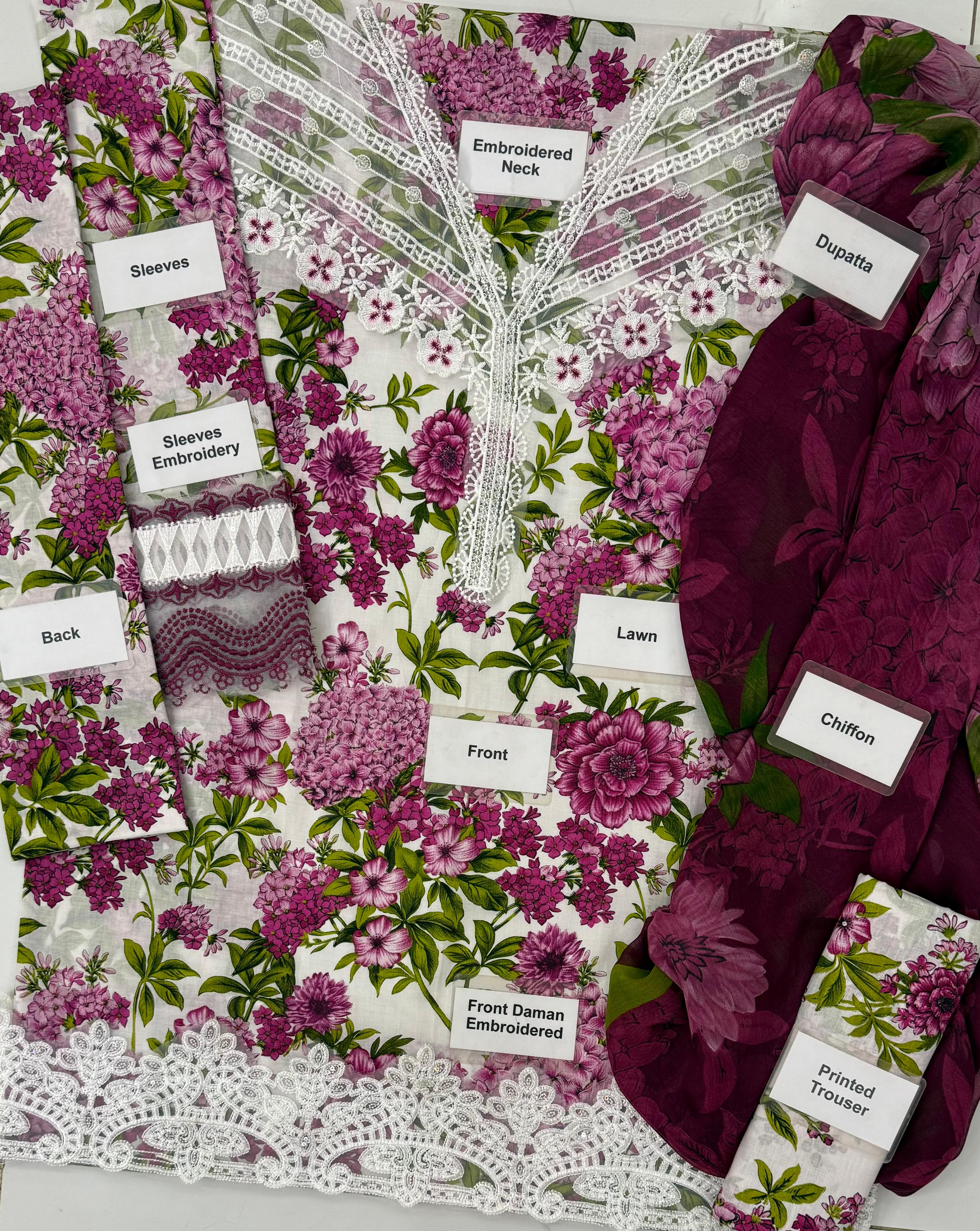 Unstitched 3 Piece Lawn MPT2102A