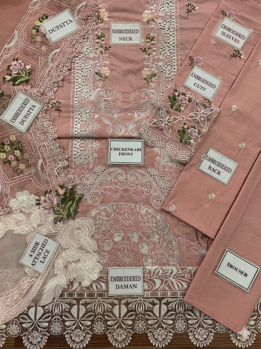 Elaf Pink Lawn Unstitched 3 Piece Suit