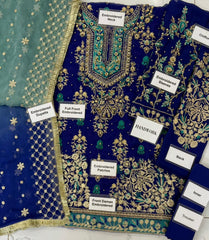 Unstitched Luxury 3 Piece Chiffon Vintage Zohra