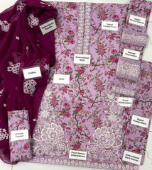 Unstitched 3 Piece Luxury Lawn Collection UE-403
