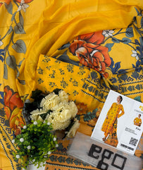 Unstitched Printed Lawn 3 Piece FIRE
