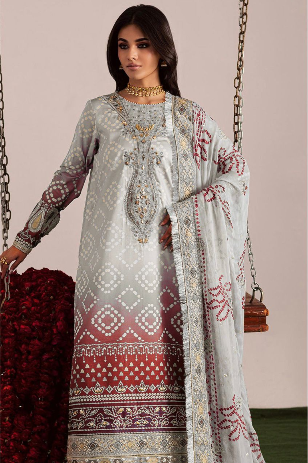 NP-699 Unstitched Luxury Lawn 3 Piece
