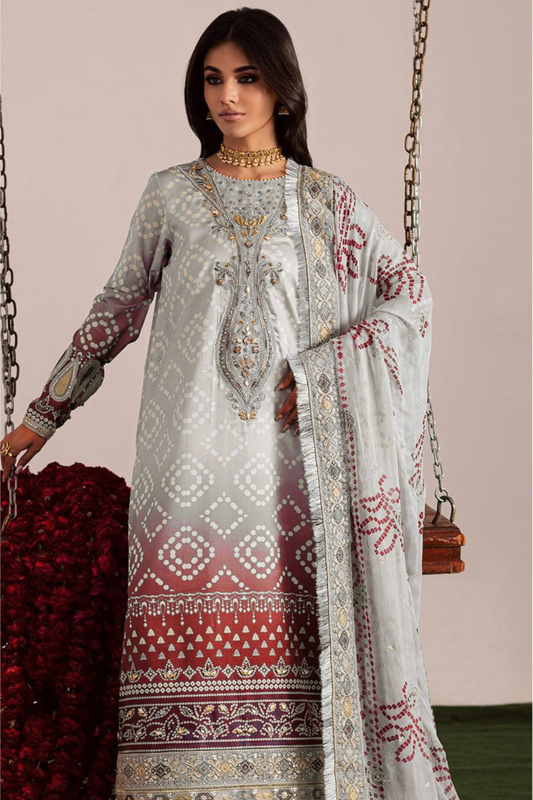 Nureh Unstitched Luxury Lawn 3 Piece Suit