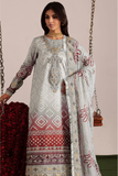 Nureh Navy Chunri Unstitched Luxury Lawn 3 Piece Suit