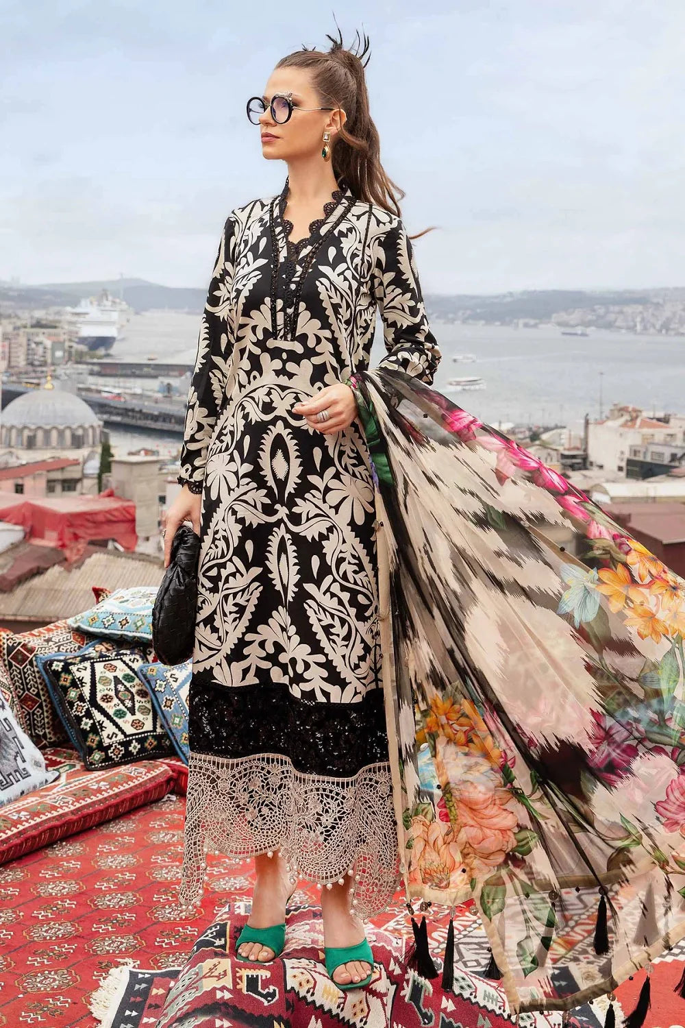 Maria B Embroidered Lawn 3 Piece Suit